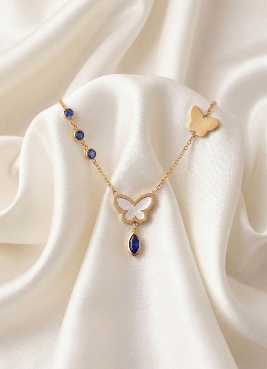 Azure Butterfly Necklace