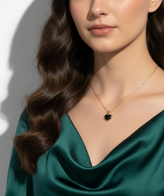 Black Heart Pendant Necklace