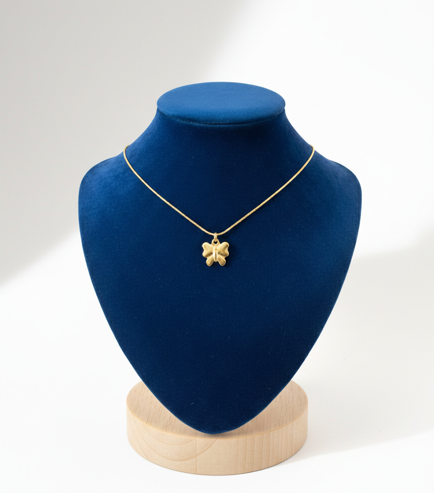 Golden Mini Butterfly Pendant Necklace