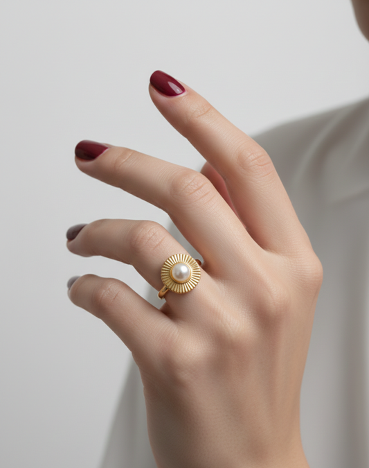 Pearl Halo Ring